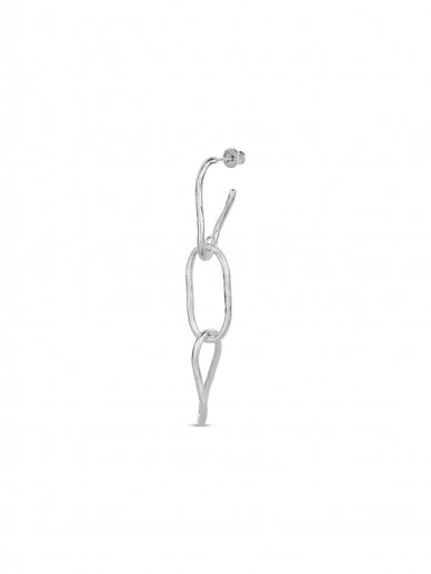 NO MORE HAMMERED CHAIN LINK  auskarai SILVER ( 1vnt) 6