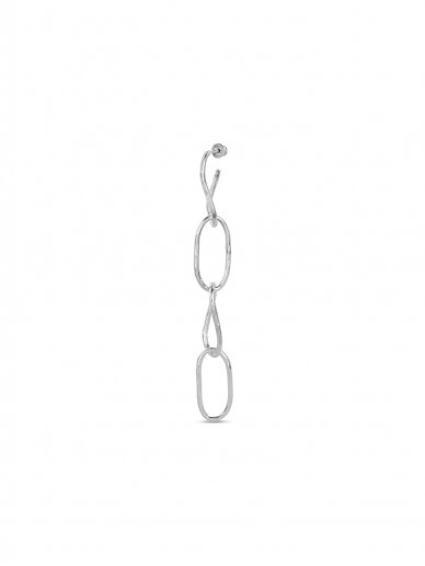 NO MORE HAMMERED CHAIN LINK  auskarai SILVER ( 1vnt) 9