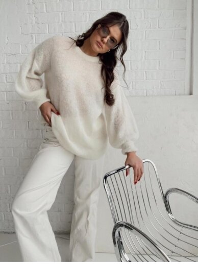 ACADA studio baltas alpakos vilnos megztinis WHITE WINTER 2