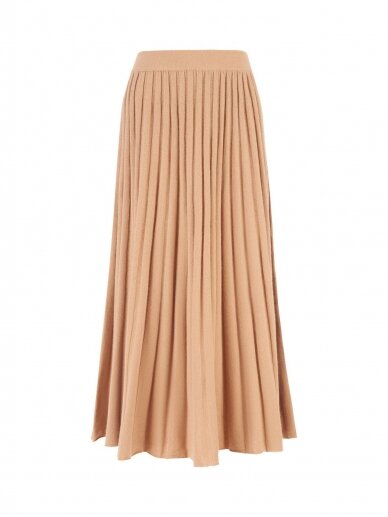 COOCOOMOS  megztas midi  Pleated sijonas  CAMEL