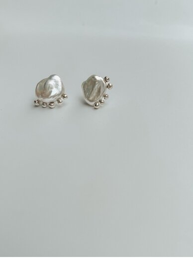 HipoJewelry perdirbto sidabro auskarai su perlais 2