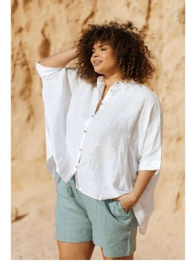 Magic linen balti lininiai marškiniai LIGHTWEIGHT LINEN SHIRT HANA IN WHITE 2