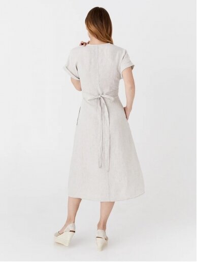 Magic Linen  lino spalvos midi ilgio  lininė suknelė MIDI LINEN DRESS BOHOL IN NATURAL MELANGE 2