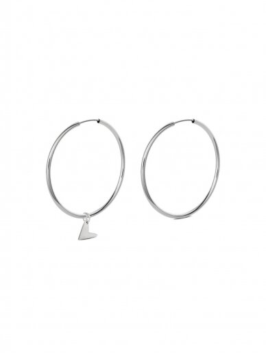 NO MORE auskarai LOVE HOOPS SILVER