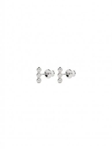 NO MORE auskarai DOT EARRINGS SILVER