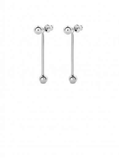 NO MORE auskarai  SHORT BOMB SWINGER EARRINGS SILVER