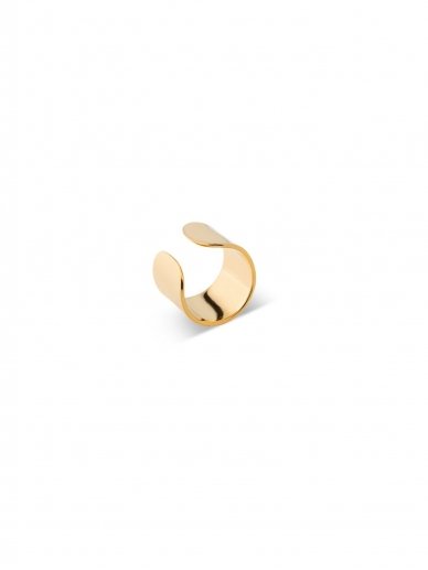 NO MORE auskaras BOLD FLAT EAR CUFF GOLD