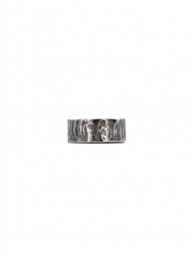 NO MORE  RUGGED FLAT EAR CUFF OXIDIZED SILVER auskaras 2