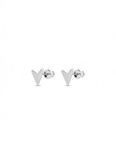 NO MORE  sidabriniai LOVE STUD EARRINGS SILVER 2