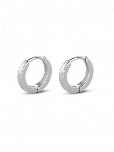 NO MORE  sidabriniai auskarai  MIDI HOOPS SILVER