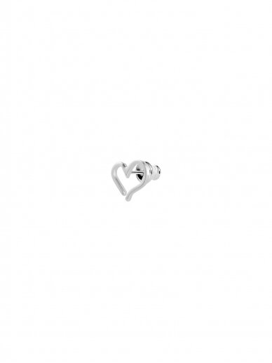 NO MORE  sidabriniai auskarai  OPEN HEART STUD EARRINGS SILVER 2