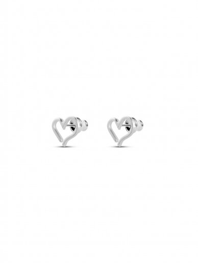 NO MORE  sidabriniai auskarai  OPEN HEART STUD EARRINGS SILVER 5