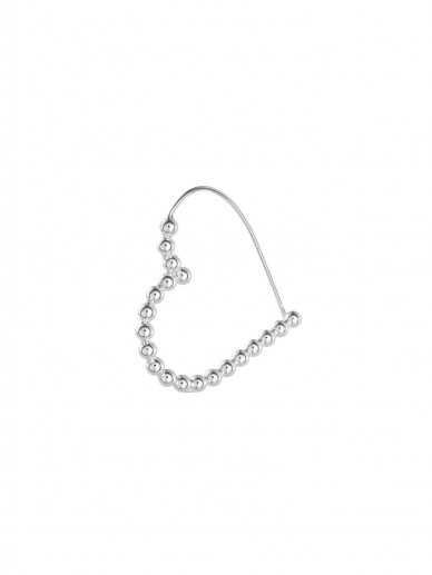 NO MORE  sidabriniai auskarai BOLD HEART HOOPS SILVER 3