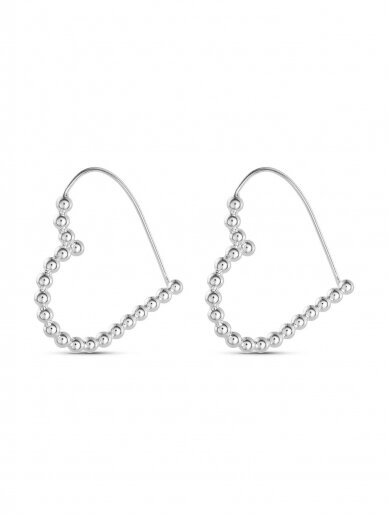 NO MORE  sidabriniai auskarai BOLD HEART HOOPS SILVER 4