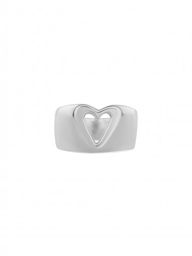 NO MORE  žiedas GLAM HEART RING SILVER 2