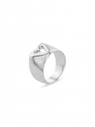 NO MORE  žiedas GLAM HEART RING SILVER