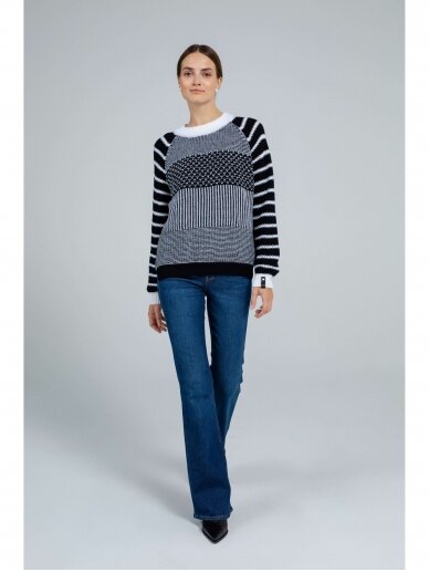 ROBI AGNES  raštuotas merino vilnos megzinis SWEATER ‘NOELLE’ juodas 2